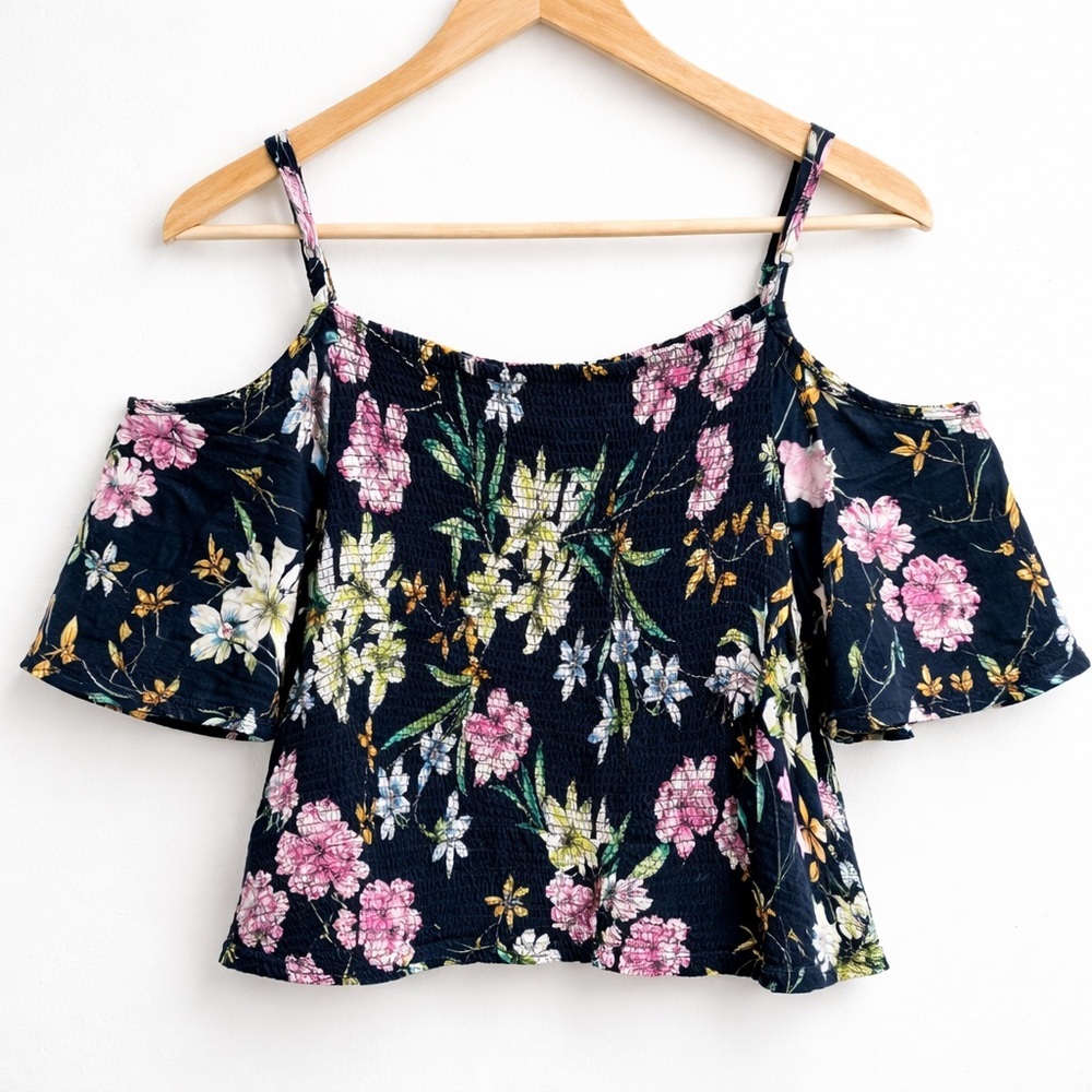 Nuon Floral Cold Shoulder Blouse XL - Picture 2 of 11